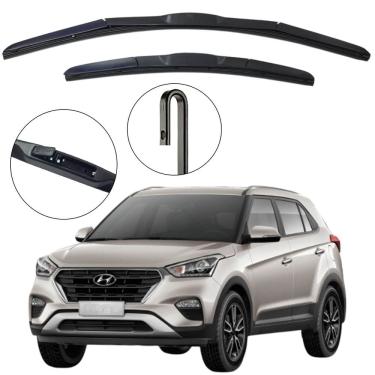 Imagem de Kit Palheta Dianteira Creta 2016 a 2021 Limpador de Parabrisa de Silicone