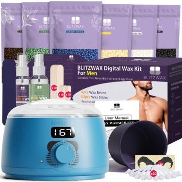 Imagem de Kit de depilação BLITZWAX para costas e nariz para homens com 93 acess