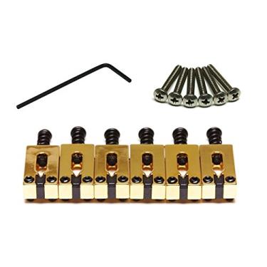 Imagem de Graphtech PG-8000-FG String Saver Vintage Strat & Tele Style 2 3/40.6 cm Gold Bridge Saddle