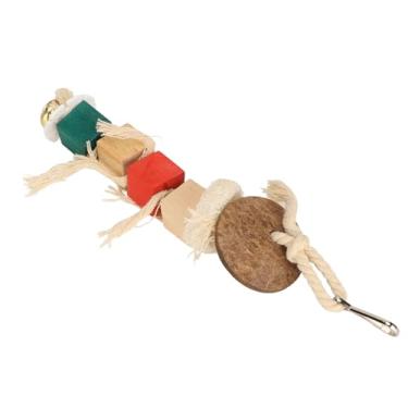 Imagem de Brinquedos de papagaio de pássaro, gaiola de papagaios, brinquedo de mastigar com blocos de madeira coloridos, miçangas de pássaro, papagaio, palitos de mastigar, brinquedos para cacatuas, araras cinzas africanas e pap