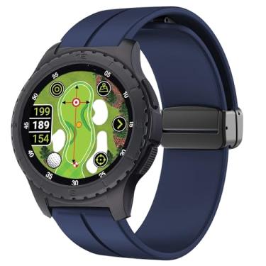 Imagem de Compatível com pulseiras de relógio SkyCaddie, pulseiras esportivas de silicone macio de liberação rápida compatíveis com relógios inteligentes SkyCaddie LX2, LX5, LX5C (azul, pulseira de tamanho de