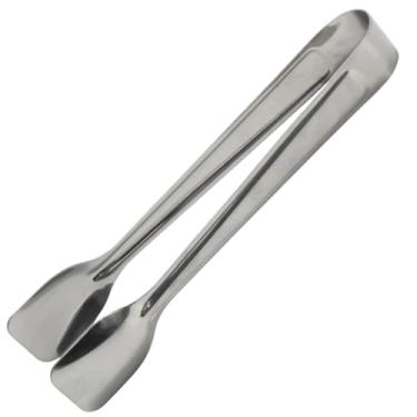 Imagem de Pegador De Aço Inox Grande 18 cm Multiuso Universal Para Churrasco Gelo Frios Bar E Cozinha Resistente Prata Pinça De Gelo Pegador inox