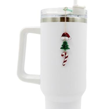 Imagem de Enfeite de copo de Natal - Corrente de Natal para Stanley Candy Cane Cup Decorações de Canudo Acessórios de Garrafa de Água de Inverno Bonito