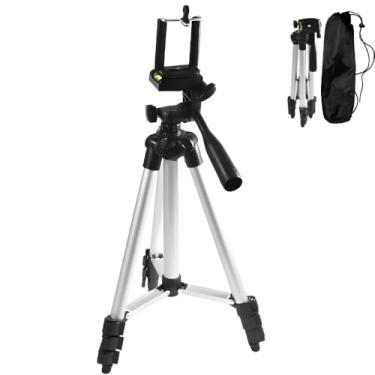 Imagem de Tripé Profissional Para Câmera E Celular 1,3M Tripod Universal Com Suporte Ajustável Bolsa De Transporte E Regulagem de Altura Pedestal Para Fotos E Vídeos 9 Meses De Garantia