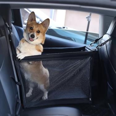Imagem de Pigirdle Assento de Carro para Viagem de Cachorro Reforço de Carro para Animais de Estimação com Trela de Segurança com Clipe, Tubo de Suporte Reforçado Anti-Colapso, Bolsas de Viagem Dobráveis Portát