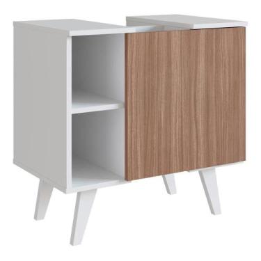 Imagem de Gabinete Para Banheiro 01 Porta E 4 Nichos B86 Branco Montana Novam Br