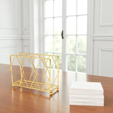 Imagem de Generic 1 porta-guardanapo para lavar à mão, apenas suporte de guardanapo de diamante, ferro, dourado, 15,2 x 5,1 x 10,1 cm