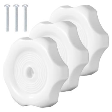 Imagem de Pacote com 3 maçanetas para janela e telhado para trailer, eixo de 2,5 cm de diâmetro, manivela de janela de trailer de trailer com parafusos para peças de reposição, acessórios de hardware interno