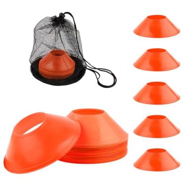 Imagem de 25 peças de cones de futebol para treinamento esportivo, mini cones de futebol e bolsa de malha cones de agilidade flexíveis, cones de treinamento premium para basquete, futebol, corrida, jogos
