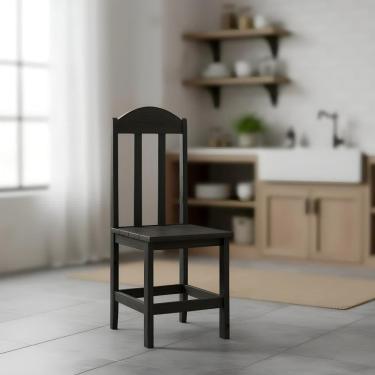 Imagem de Kit Com 2 Cadeiras De Jantar Madeira Maciça Safira - Preto Sem Estofado