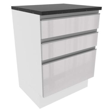 Imagem de Balcão Madesa Acordes 100% Mdf 60 Cm 3 Gavetas Frentes