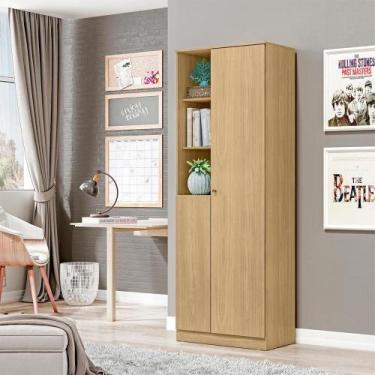 Imagem de Armario Multiuso 181 Cm Mdp 2 Portas Lin Mu001 Castanho Mxm - MILANI M