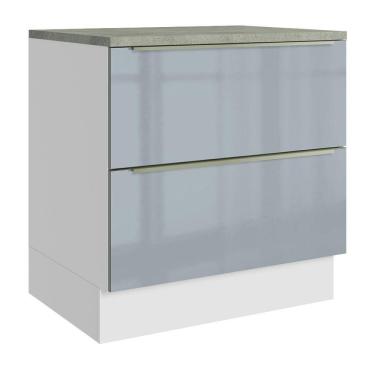 Imagem de Balcão 80Cm 2GVT Branco/Cinza Lux Madesa Branco/Cinza