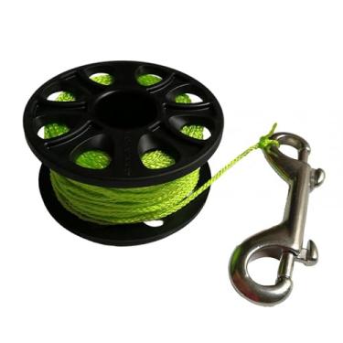 Imagem de Generic Equipamento de carretel de mergulho 98,43 pés carretel de dedo de encaixe de parafuso de ponta dupla portátil para mergulhadores, mergulho em, Verde
