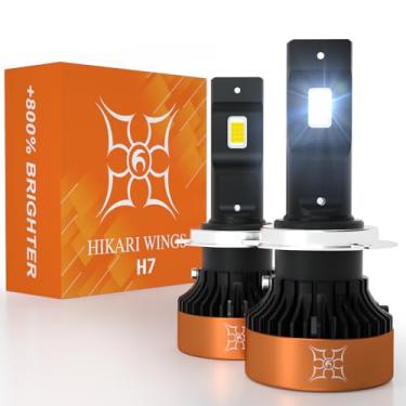 Imagem de HIKARI WINGS Farol De Neblina Led H7, 28000Lm, Branco Puro, Lâmpadas Led 6000K, Plug & Play, À Prova D'Água Ip68, Pacote Com 2
