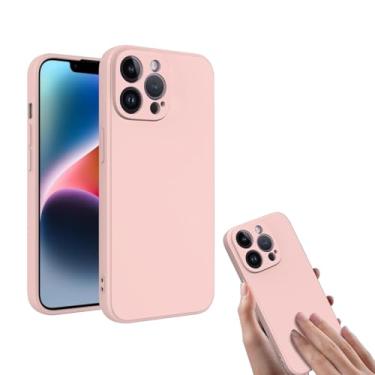 Imagem de Capa de silicone líquido, capa protetora compatível com telefone personalizado, capa de telefone antiderrapante à prova de choque para resistente a arranhões rosa