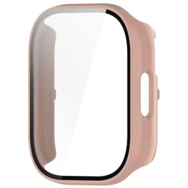 Imagem de Case Capa Capinha Com Película De Proteção Compatível Com Xiaomi Redmi Watch 5 Lite (Rosa)