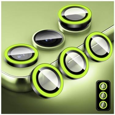 Imagem de Kucheed Protetor de lente de câmera luminosa para Samsung Galaxy S24 Plus, protetor de tela de vidro temperado colorido noctilucente, alinhamento automático, anéis de liga de alumínio