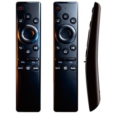 Imagem de 【Pacote com 2】 Substituição universal para controle remoto de TV Samsung compatível com todas as molduras curvas inteligentes Samsung Q60 Q70 Crystal UHD QLED LCD 8K 4K Q 7 Series Controle remoto de