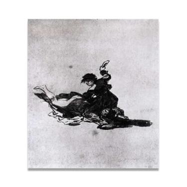 Imagem de LKXGRRSFG Hit With ShoesFrancisco De Goya Impressão em tela romântica espanhola - Obra-prima do influente pintor romântico 80 x 112 cm sem moldura