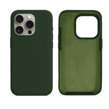 Imagem de Capinha Compatível com iPhone 15 Pro Silicone com Interior Aveludado D