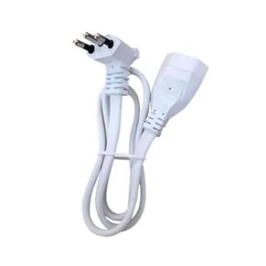 Imagem de Extensão Elétrica Cordão Prolongador Megatron, Branca, Bivolt, 80 Centímetros - 20a 2p+t