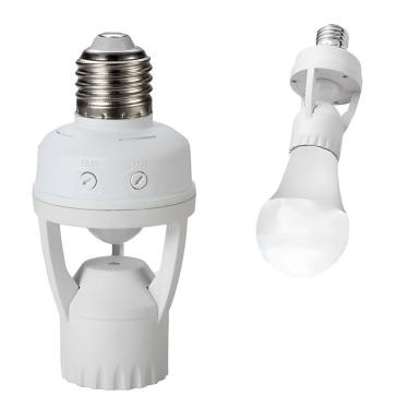 Imagem de Sensor De Movimento Para Lâmpada Soquete E27 Detecção 360 Graus Até 6 Metros Resistente A Chuvas
