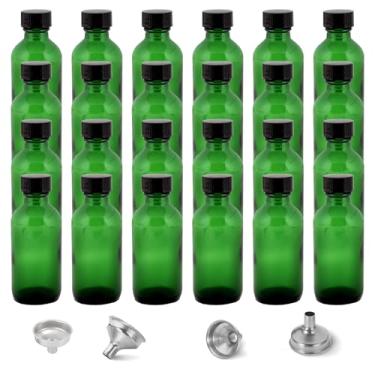 Imagem de DIDITIME Garrafas de shot de 59 ml com tampas e funis de aço inoxidável, garrafa de suco de vidro reutilizável, frascos pequenos de 60 ml com tampas para poção, doses de gengibre, óleos, suco