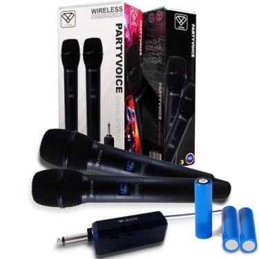 Imagem de Microfone partyvoice leson duplo sem fio recarregável p10