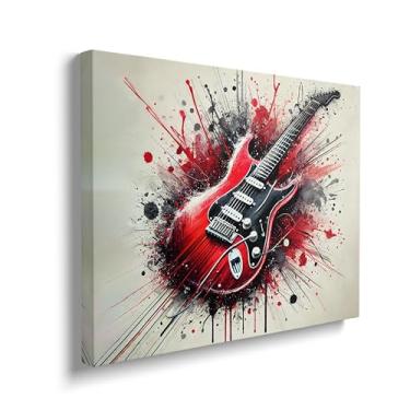 Imagem de Arte de parede em tela de guitarra de música, grafite, violão, instrumento, imagens, arte, estúdio, pintura, impressões, arte moderna para sala de música, sala de estar, quarto, escritório, decoração