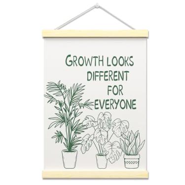 Imagem de ZARYFANCHY Moldura para pôster de saúde mental, crescimento parece diferente para todos, decoração de arte de parede para conselheiro escolar, escritório em casa, 30 x 40 cm, impressão em tela, pôster