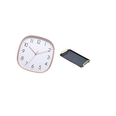 Imagem de Fenteer Relógio de Parede Digital Vintage E Bandeja de Servir Decorativa, Organizador de Mesa para Sala de Jantar, Fazenda, Academia, Hotéis, Lanches, Café, C
