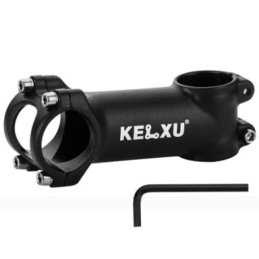 Imagem de Kelxu Haste de bicicleta de 31,8 mm, haste de guidão de liga de alumínio leve de 7 graus de 90 mm compatível com mountain bike, bicicleta de estrada, BMX (preto)