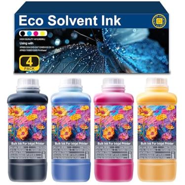 Imagem de LONEYLONG 4 x tinta solvente ecológica de 1000 ml para impressoras de grande formato de substituição para DX4 DX5 DX7 DX9 DX10 DX11 XP600 TX800 cabeça de impressão, Mimaki, Roland, Mutoh (preto ciano