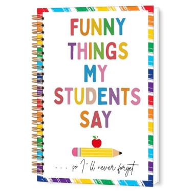 Imagem de TWRVI Caderno espiral para professores, presentes de agradecimento ao professor, caderno pautado para faculdade, material de escritório, coisas engraçadas que meus alunos dizem, cadernos de diário 14