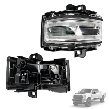Imagem de FRGOLIN Espelho de reboque da porta do lado esquerdo do motorista indicador de luz de seta compatível com Ford F-150 F-250 F-350 F-450 F-550 2015-2024 substitui FL34-13B382-CA