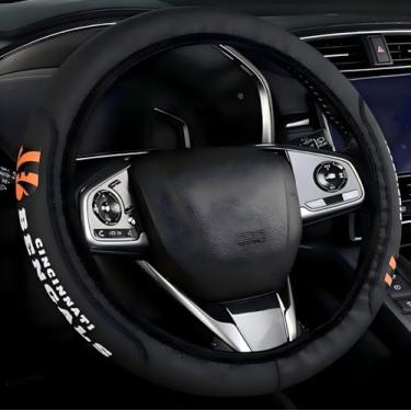 Imagem de Capa de volante de couro, ajuste universal, 35-38 cm, acessórios para carro (M-H-01)