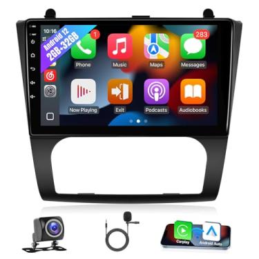 Imagem de Rádio veicular Android para Nissan Altima 2008 2009 2010 2011 2012 sem fio Carplay e Android Auto, tela de toque IPS de 9 polegadas estéreo para carro no painel, GPS, Bluetooth, FM, WiFi, câmera de