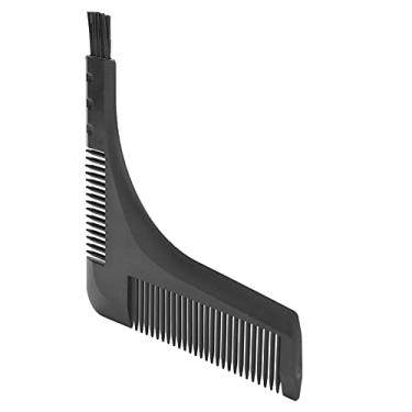 Imagem de Zhjvihx Pente Modelador de Barba, Modelador de Barba, Formato Exclusivo para Aparar a Linha do Cabelo Facial para Sua (Preto)