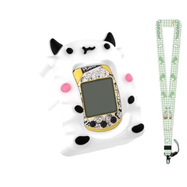 Imagem de Case for Tamagotchi Nano with Lanyard – Cute Cartoon Silicone Protective Cover for Kids, Soft & Shockproof Shell for Tamagotchi Virtual Pet Keychain, Anti-Drop Holder Accessory (White)
