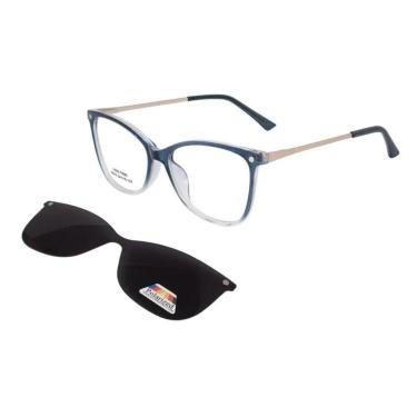 Imagem de Óculos Clipon Sol Armação Feminino Grau Quadrada 2 em 1 Anitta-Feminino