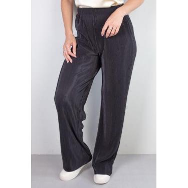 Imagem de Calça feminina pantalona plissada 51074 - Fluffy, Preto, G