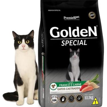 Imagem de Ração Golden Gatos Castrados Premium 10,1Kg Frango Carne - Mimos Pet