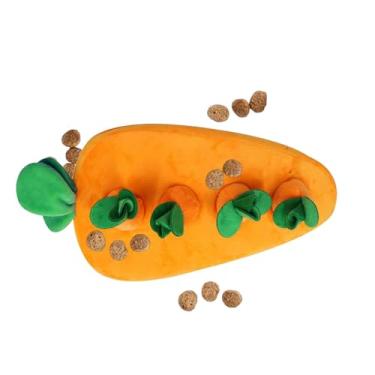 Imagem de Brinquedo de Enriquecimento de Cenoura para Gatos – Brinquedo de Snuffle Interativo para Cachorros com Remendo Cenoura, Antiderrapante para Cheiro e Comer Lento para Treinamento de Habilidades de