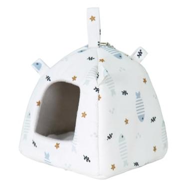 Imagem de Ｂｅｓｇａ Casinha suspensa para pássaros, aconchegante para papagaios e hamsters, esconderijo versátil para animais de estimação, forrada com pelúcia, Peixe