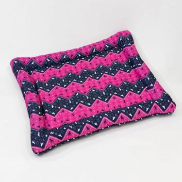Imagem de Colchonete Pet Retangular Grande, 80 x 100 cm, Gorgurinho Estampado com Zíper, Tecido em Algodão e Poliéster, Enchimento em Flocos de Espuma (Pink)