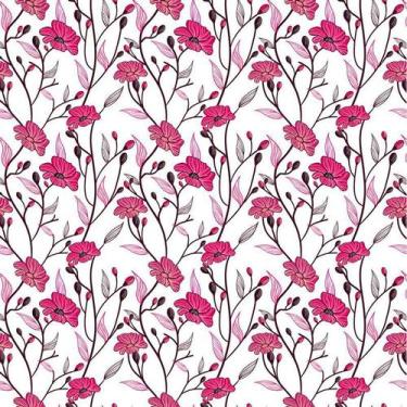 Imagem de Papel De Parede Floral Flores Vermelhas Adesivo Quarto Sala - LRP