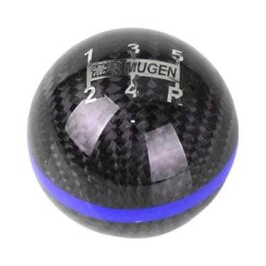 Imagem de Manopla De Câmbio Em Fibra De Carbono Preto Com Linha Vermelha Para Ho