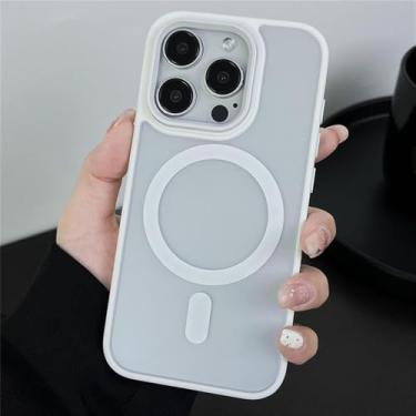 Imagem de Capa magnética fosca translúcida para iPhone 16 Plus, com detalhes coloridos, compatível com iPhone 16, 15, 14, 13, 12, 11 Pro Max, na cor dourada do deserto, e também para iPhone 13 Pro.