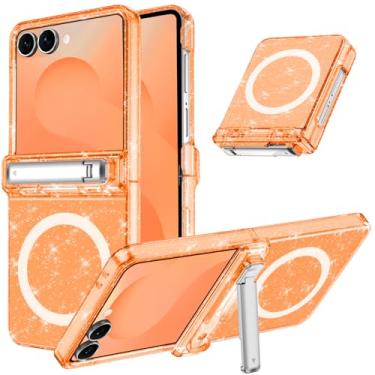 Imagem de Casetego Capa magnética para Galaxy Z Flip 7, [compatível com MagSafe] [Protetor de tela embutido] [Suporte] [Proteção de dobradiça] Capa feminina fina à prova de choque para Samsung Galaxy Z Flip 7